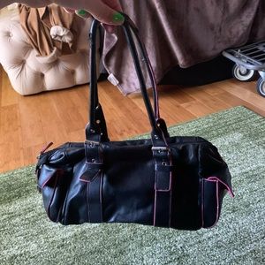 Vintage “WHATEVER” black & pink bag